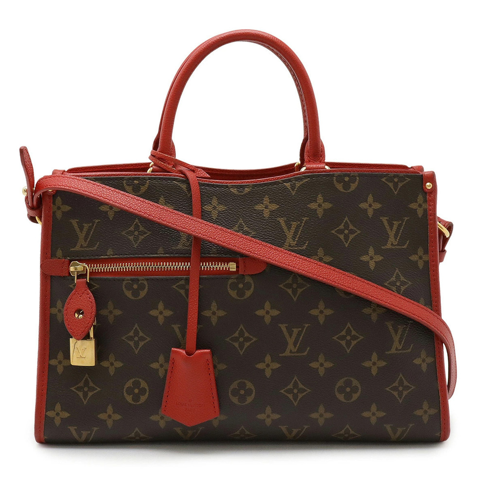 LOUIS VUITTON Monogram Popincourt Handbag Tote Bag Shoulder Cerise Red